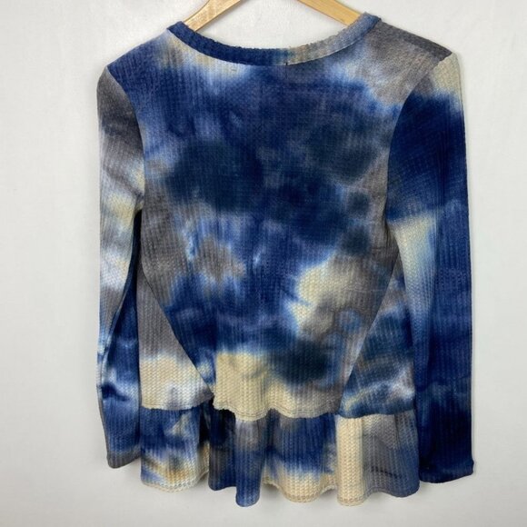 Anthropologie Eri and Ali Tie Dye Long Sleeve Waffle‎ Knit Top Size XS Bohemian - Picture 15 of 15